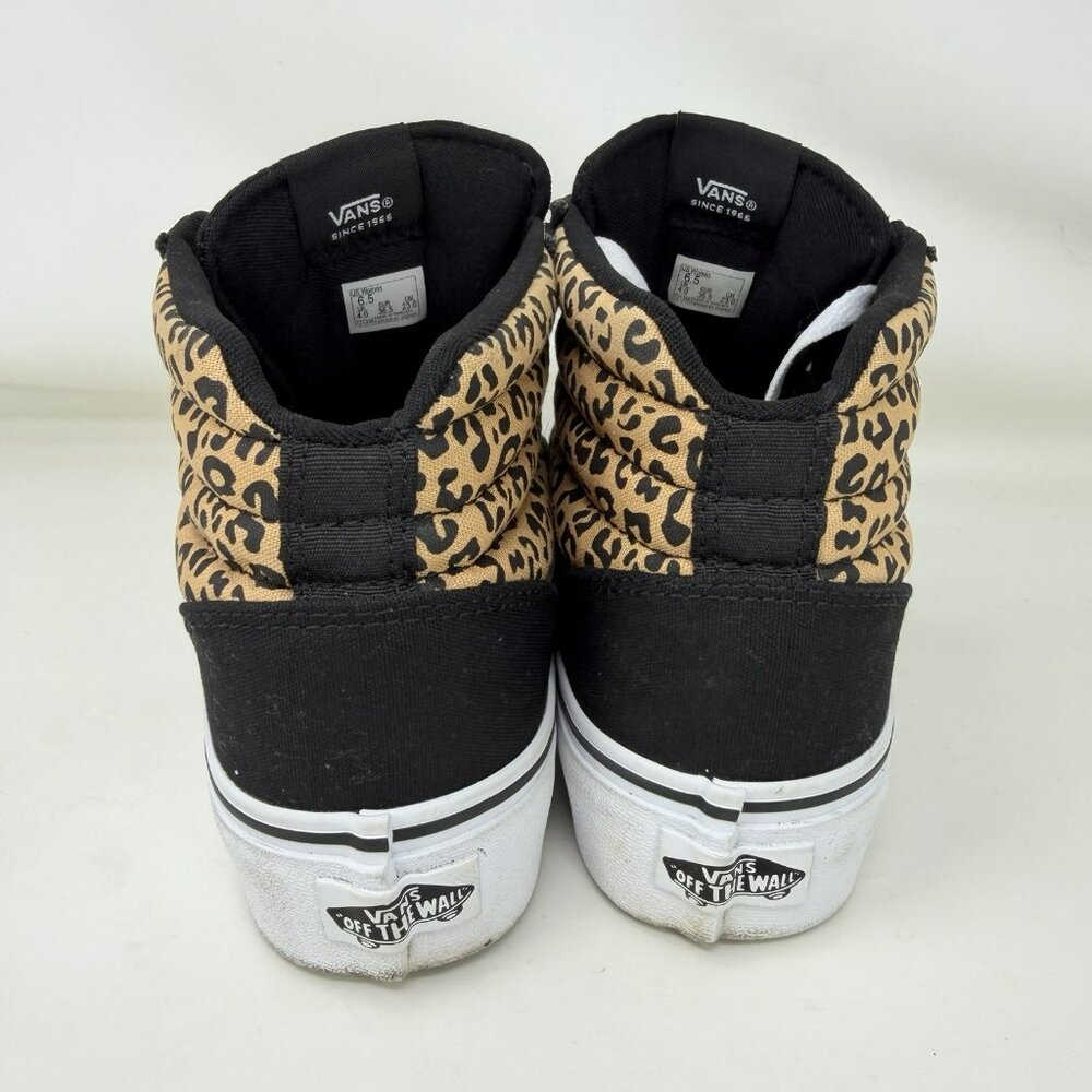 Vans Ward Platform Cheetah Print Sneakers Shoes Black Tan Women’s 99 - Picture 4 of 6
